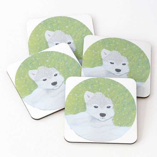 Item preview, wolf pup in the snow  designed and sold by Pawprintzcustomart .