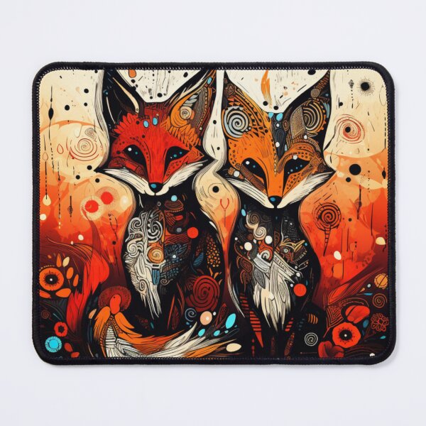 Artikelvorschau, Elegantes Art-Brut-Fox-Paar entworfen und verkauft von EpicFoxArt.