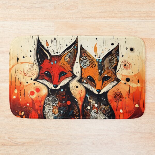 Aperçu de l'œuvre Elégant art brut Couple Renard créée et vendue par EpicFoxArt.