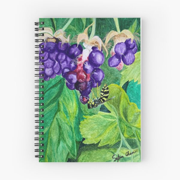Item preview, Yellowjacket eating boysenberries designed and sold by SylviaminiArt.