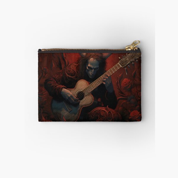 Item preview, Infernal melodies I: A guitarist demon wrapped in flowers and red cloth creates dark art with his guitar. designed and sold by InsaneLEDP.