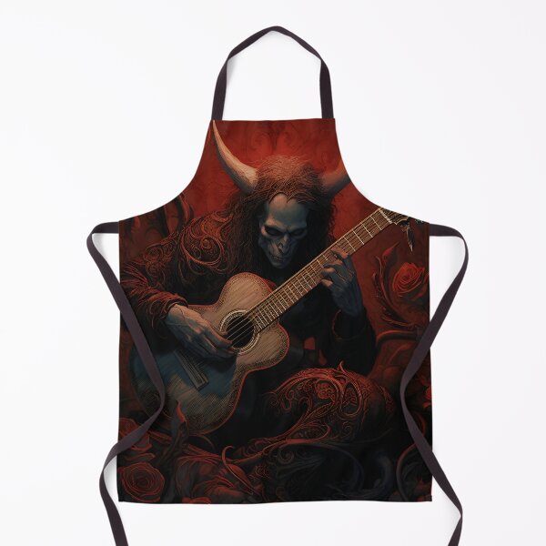 Item preview, Infernal melodies I: A guitarist demon wrapped in flowers and red cloth creates dark art with his guitar. designed and sold by InsaneLEDP.
