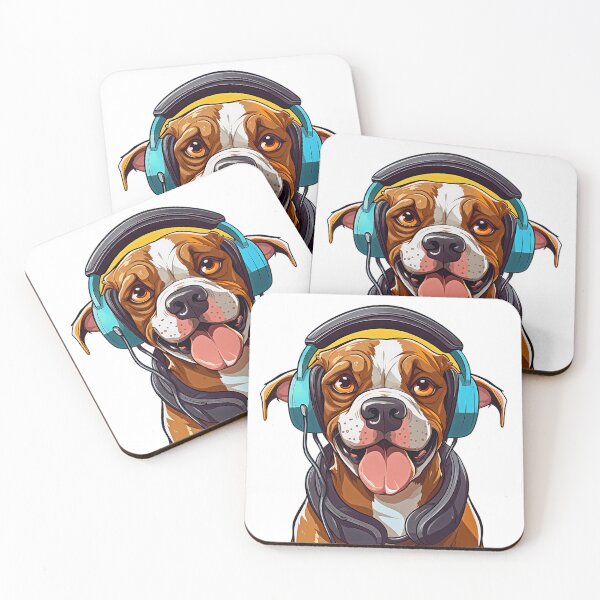 Item preview, DJ Dog Wearing Headphones | Puppy Wearing Headphones | Dog Wearing sunglasses designed and sold by CoolHippoQuotes.