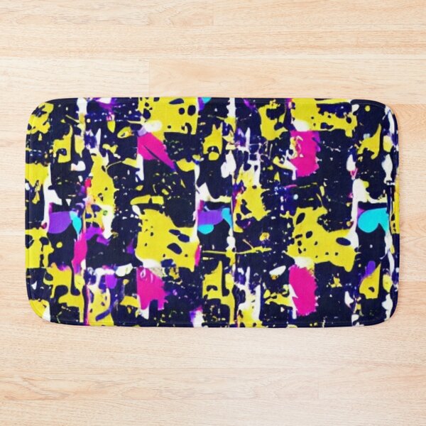 Item preview, Abstract Yellow and Black Paint Splatter Pattern designed and sold by calibrit.