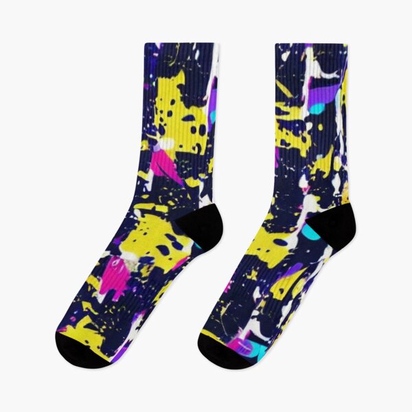Item preview, Abstract Yellow and Black Paint Splatter Pattern designed and sold by calibrit.