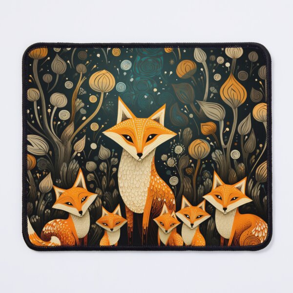 Item preview, Art Brut Fox Family Portrait at Night designed and sold by EpicFoxArt.