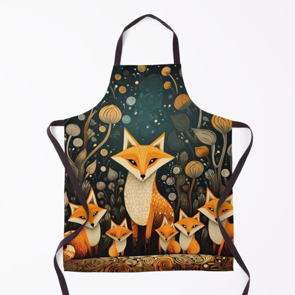 Item preview, Art Brut Fox Family Portrait at Night designed and sold by EpicFoxArt.