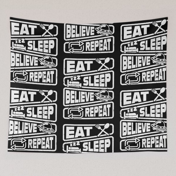 Item preview, Eat Sleep Believe Repeat Alien and UFO Believer designed and sold by jmbeezee.