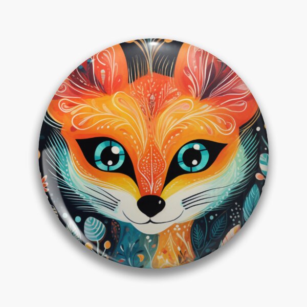 Item preview, Striking folk art Fox designed and sold by EpicFoxArt.