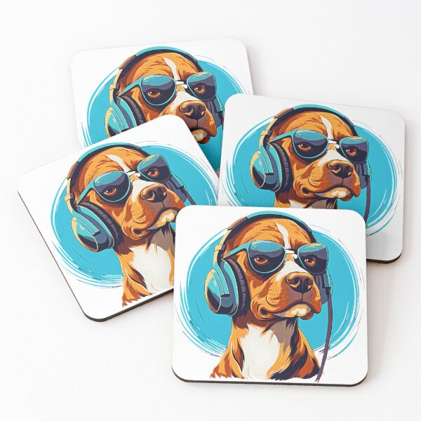 Item preview, DJ Dog Wearing Headphones | Puppy Wearing Headphones designed and sold by CoolHippoQuotes.