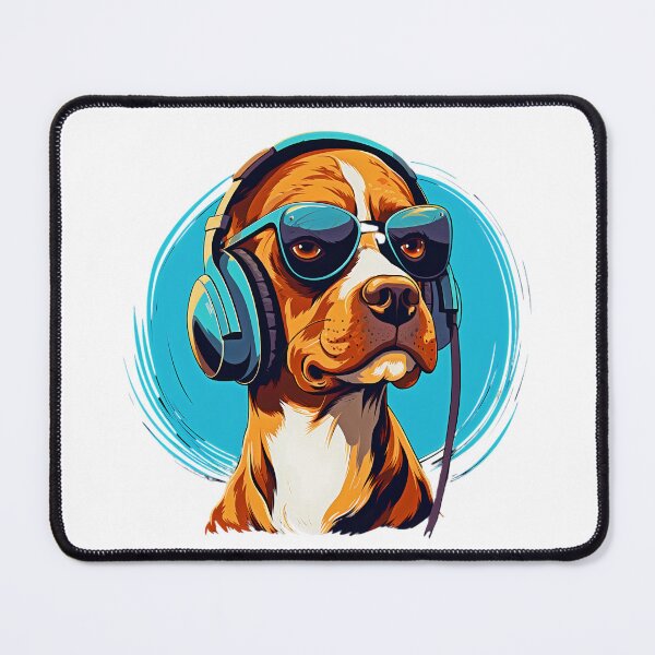 Item preview, DJ Dog Wearing Headphones | Puppy Wearing Headphones designed and sold by CoolHippoQuotes.