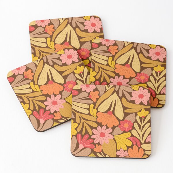 Item preview, Bright happy flowers in brown and yellow designed and sold by Illustrated by Nat.