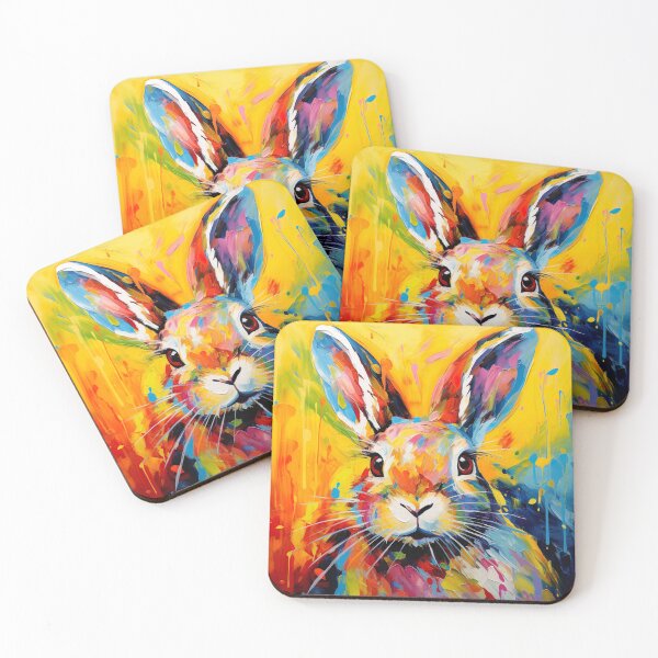 Item preview, Multicolored Rabbit: A Vibrant and Expressive Painting designed and sold by Neuronexia.