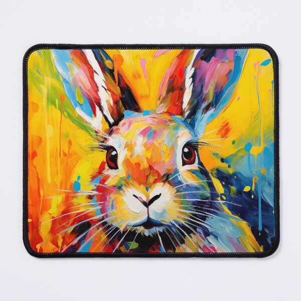 Item preview, Multicolored Rabbit: A Vibrant and Expressive Painting designed and sold by Neuronexia.