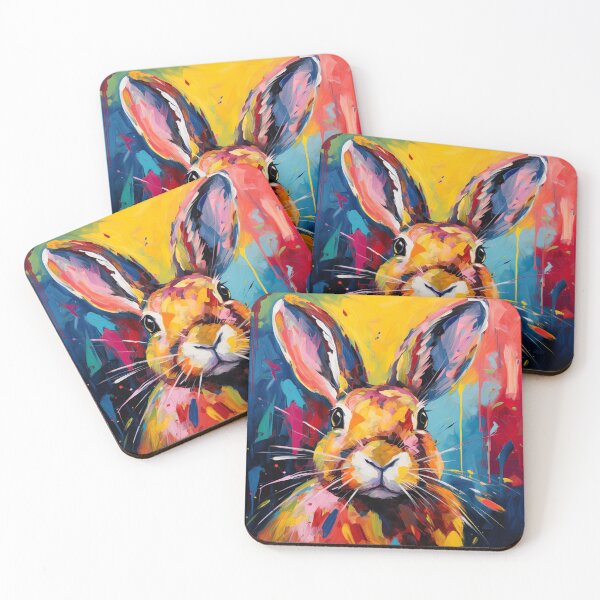 Item preview, Multicolored Rabbit Painting: A Whirlwind of Colors and Delight designed and sold by Neuronexia.