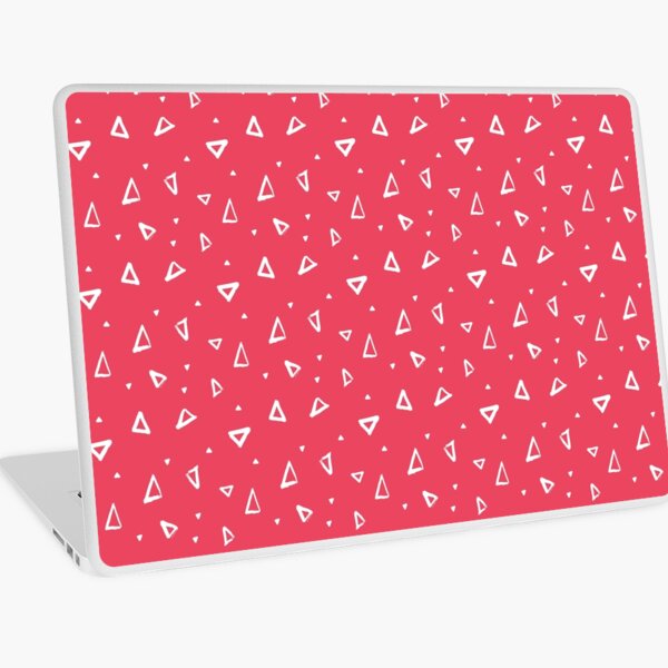 Small Triangles White & Red Laptop Skin
