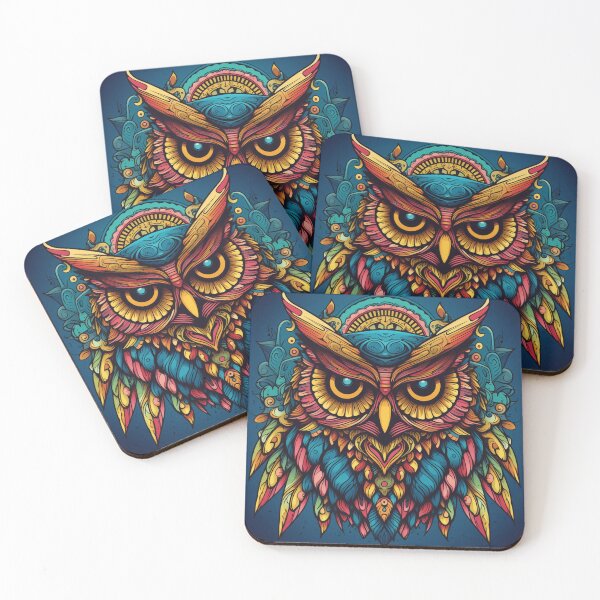Item preview, Fantasy owl. vibrant mosaic style, designed and sold by SBD-Shop.
