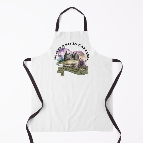 Item preview, Scotland is Calling and I Must Go Scottish Highland Watercolor Stone House with Thistles and Mountains designed and sold by GlobalGraphics.