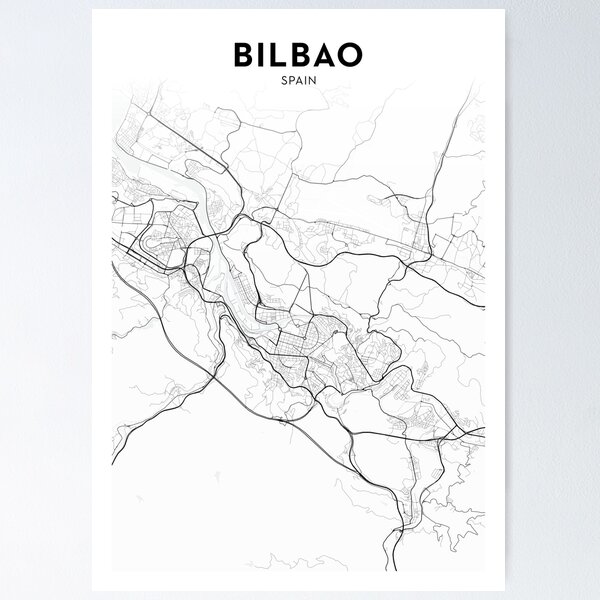 Vista previa del artículo con la obra «Mapa de la ciudad de Bilbao», diseñado y vendido por OrtaMaps.