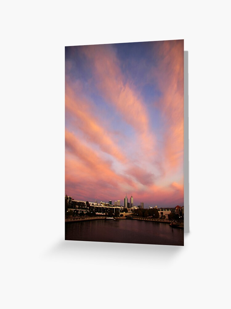 Thumbnail 1 of 2, Greeting Card, Perth City Skyscape designed and sold by mistered.