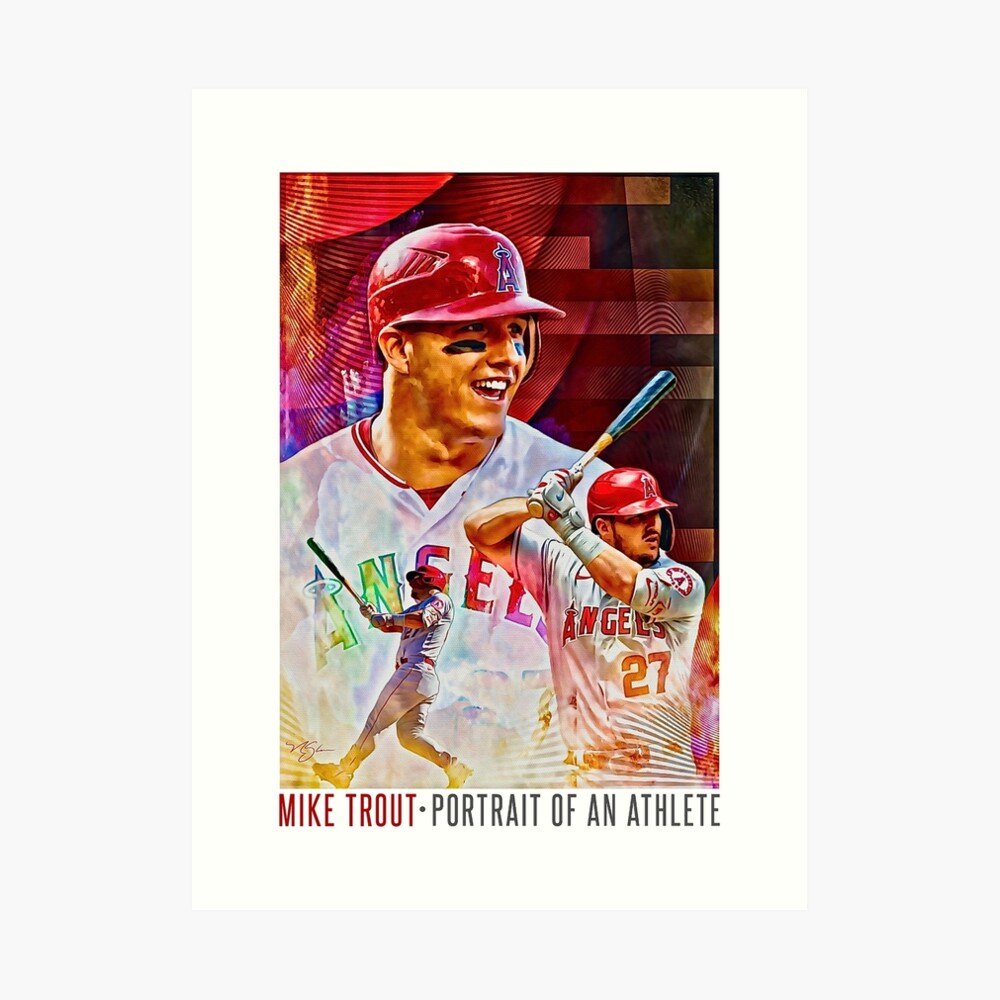 Mike Trout Printable Art Portrait Angel's Baseball 27 