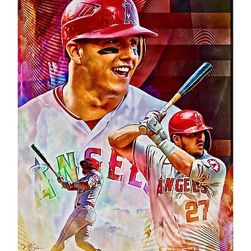 Mike Trout Printable Art Portrait Angel's Baseball 27 