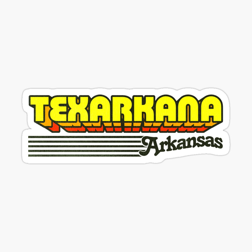 Texarkana, Arkansas | Retro Stripes Sticker