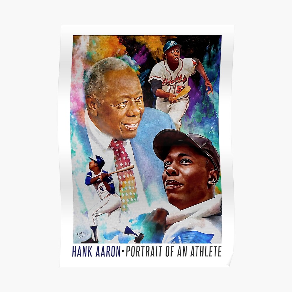 Hank Aaron Milwaukee Braves Poster Canvas Print Framed 