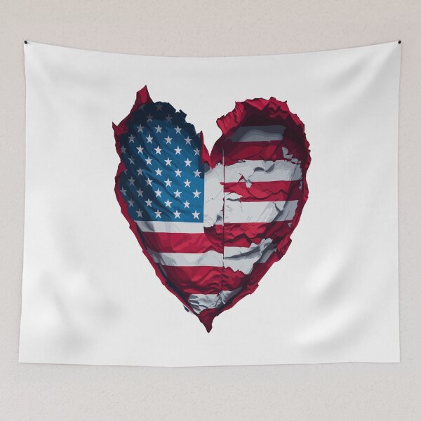 Item preview, American Flag Ripped Heart designed and sold by SimpleSteve.