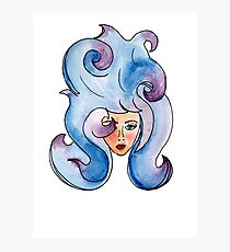 purple haired girl Photographic Print