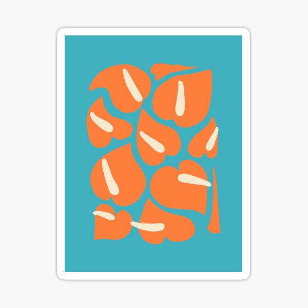 Tropical Vintage Anthurium Sticker