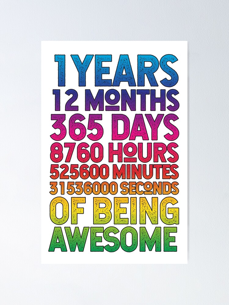 Greeting Card Years In Months Days Hours Minutes Seconds Printable