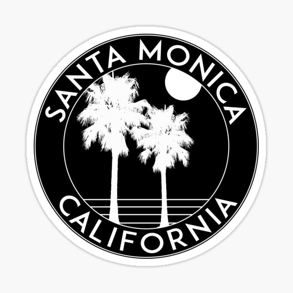 SURFING SANTA MONICA CALIFORNIA SURF BEACH VACATION PALM TREE Sticker