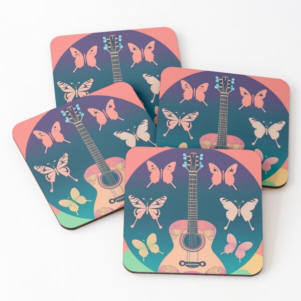 Artikelvorschau, Guitar and butterflies entworfen und verkauft von Roxburylane.