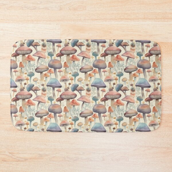 Item preview, Watercolor Soft Pastel Colors Mushroom Pattern designed and sold by PixelPop1.