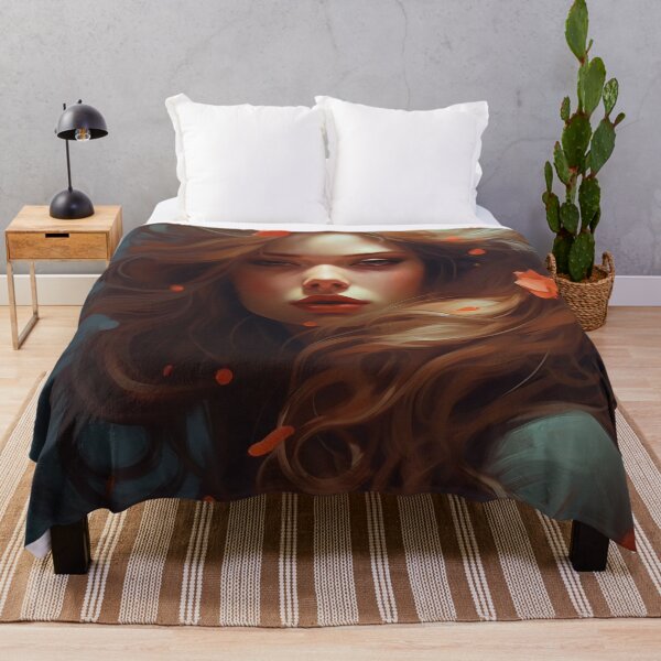 Item preview, Ethereal Reflections: A Woman's Serenade amidst Floral Whispers designed and sold by oanaunciuleanu.