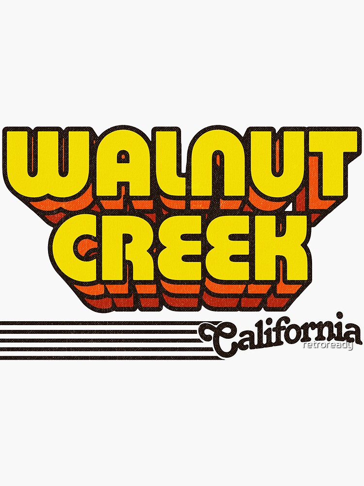 "Walnut Creek, California Retro Stripes" Sticker for Sale by retroready Redbubble