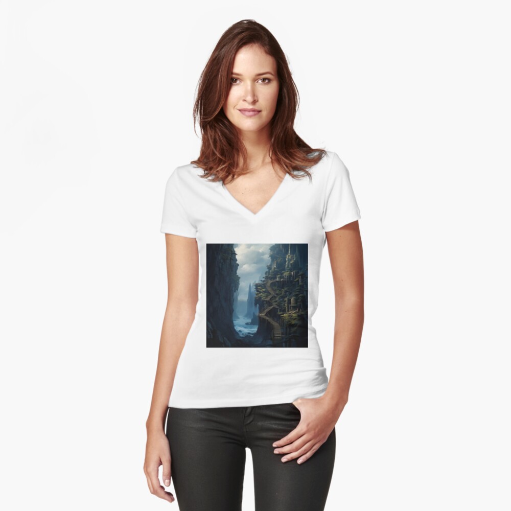 Item preview, Fitted V-Neck T-Shirt designed and sold by garretbohl.