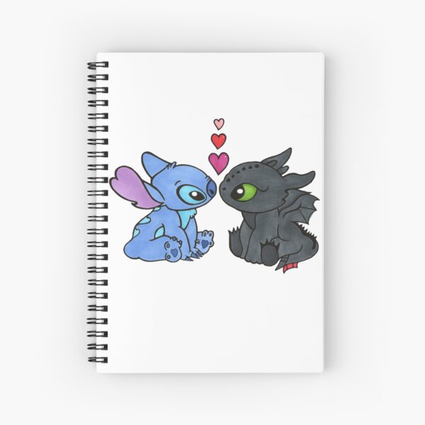 Aperçu de l'œuvre Oeuvre originale de Stitch et Krokmou créée et vendue par SJ's Doodle Adventures.
