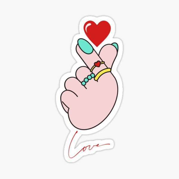 Artikel-Vorschau von „BTS Love Handzeichen mit Herz – K-Pop Fan Art“, designt und verkauft von ArtisticScratch.