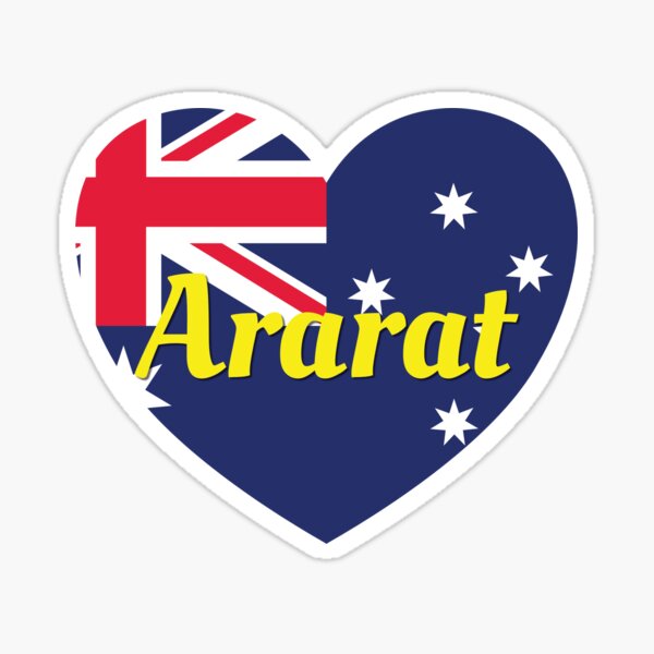Item preview, Ararat Victoria Australia Australian Flag Heart (White) - Ararat Lover designed and sold by DPattonPD.
