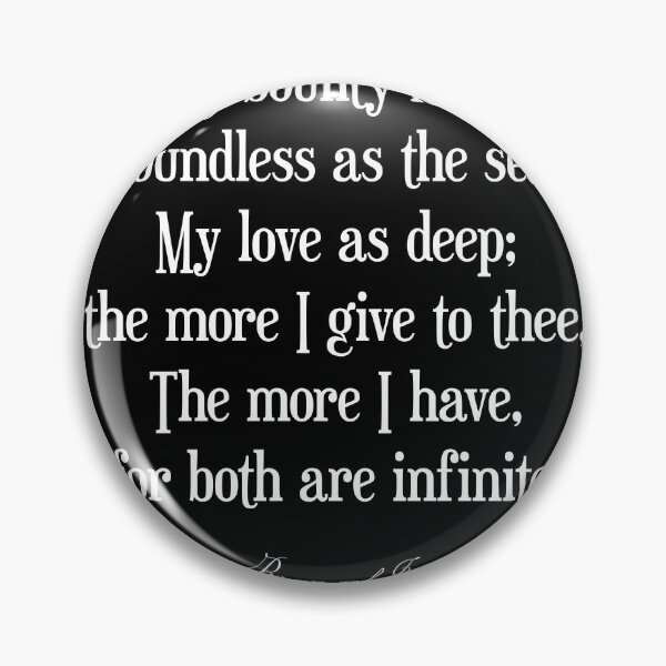 Item preview, My bounty is as boundless as the sea, William Shakespeare Quote, Literature Typography Print - Black designed and sold by Studio Grafiikka.