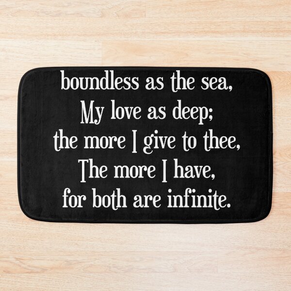 Item preview, My bounty is as boundless as the sea, William Shakespeare Quote, Literature Typography Print - Black designed and sold by Studio Grafiikka.