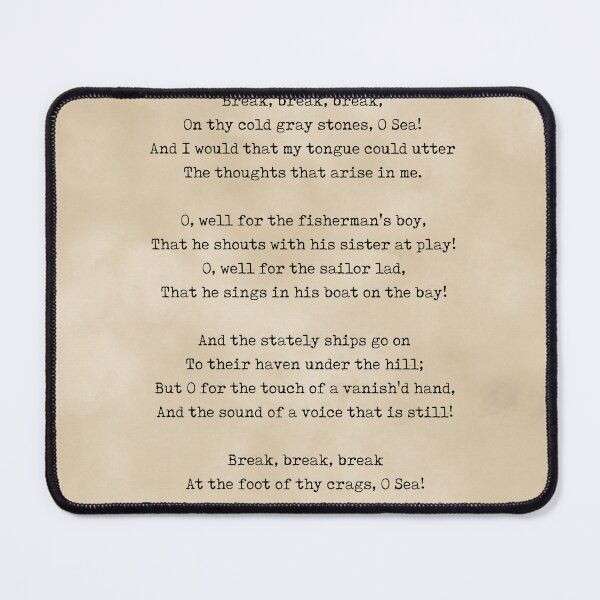 Item preview, Break, Break, Break - Alfred, Lord Tennyson Poem - Literature - Typewriter Print 3 - Vintage designed and sold by Studio Grafiikka.