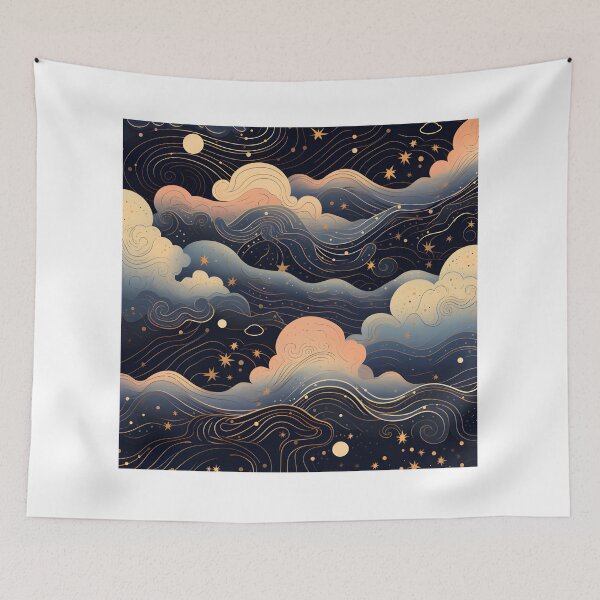 Item preview, Cosmic patterns: Planet formation cloud line art designed and sold by Muangluang.