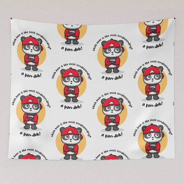 Item preview, Pan-duh! funny teenage panda (on light colors) designed and sold by messy-nessie.