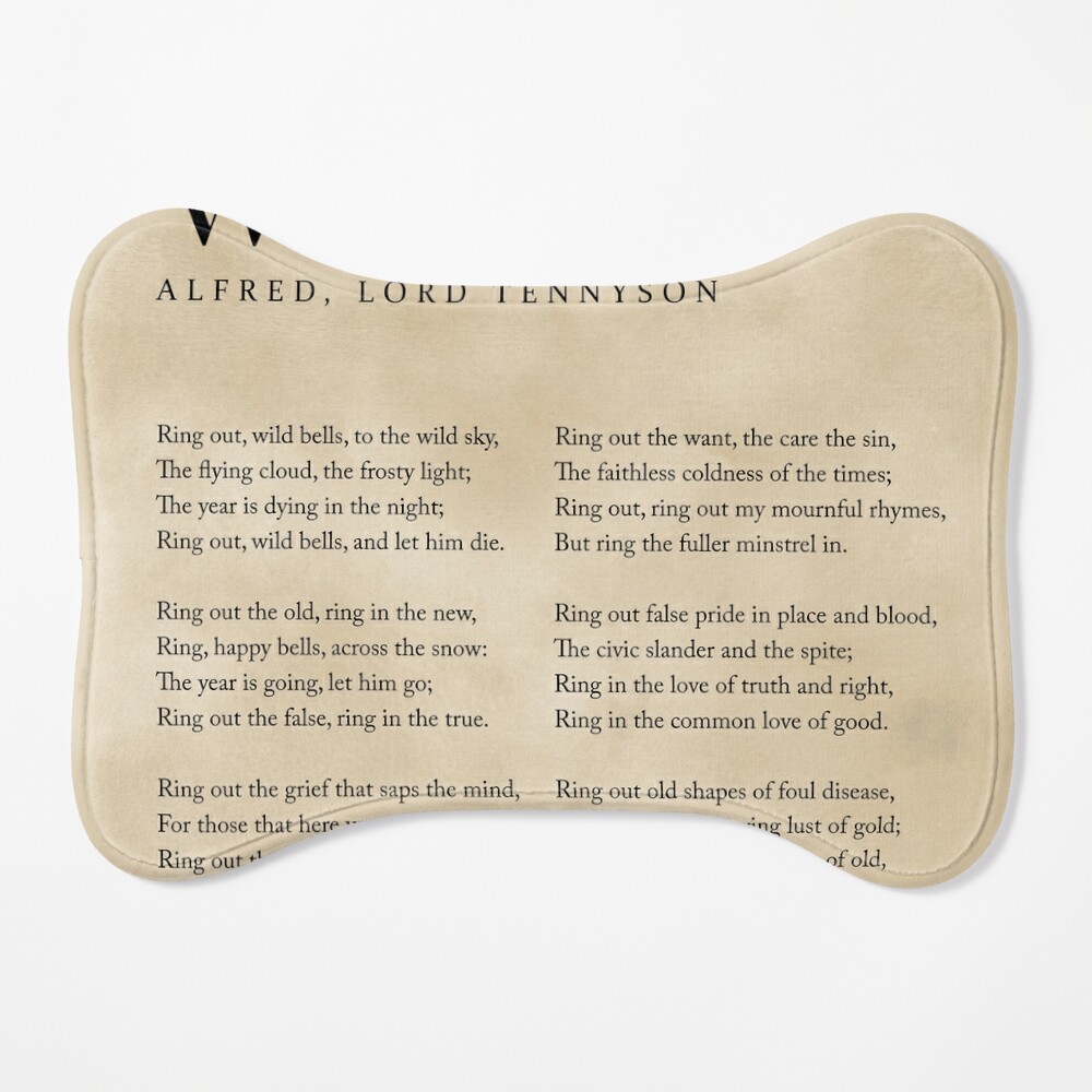 Ring Out, Wild Bells - Alfred, Lord Tennyson Poem - Literature - Typography  Print 1 Hand Towel by Studio Grafiikka - Studio Grafiikka - Artist Website