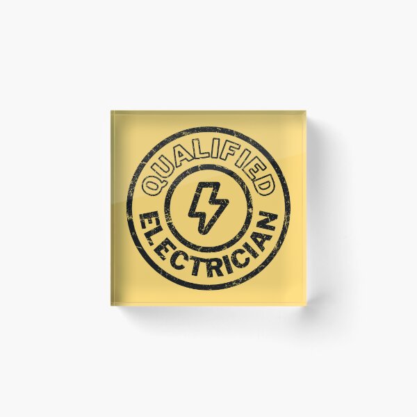 Item preview, Qualified Electrician Stamp - Black Distressed designed and sold by RetroNeon.