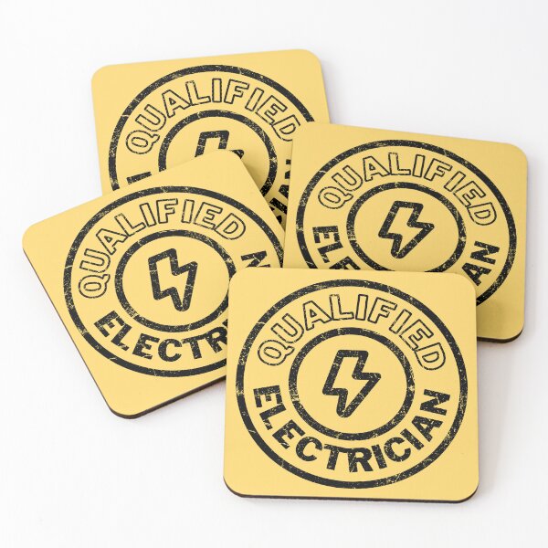 Item preview, Qualified Electrician Stamp - Black Distressed designed and sold by RetroNeon.