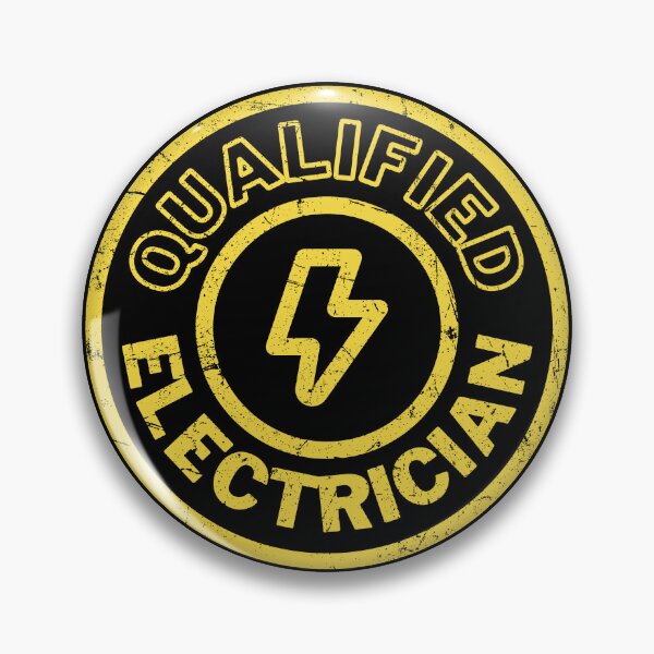 Item preview, Qualified Electrician Stamp - Yellow Distressed designed and sold by RetroNeon.